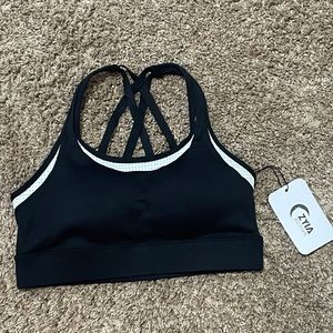 🆕 NWT ZYIA Active Black Primo Mesh Back Sports Bra Size Women’s M